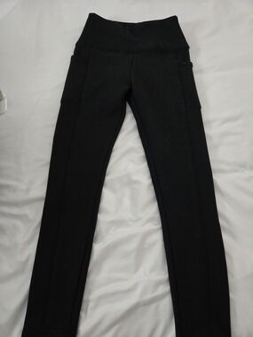 Source Unknown Black High-Waist Fleece Leggings
